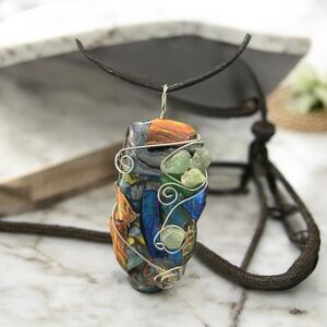 Artisan Fused Glass Pendant Necklace – A One-of-a-Kind Masterpiece